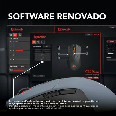 Mouse Gamer Redragon St4r Pro Inalámbrico Gris Open Box - Bestmart