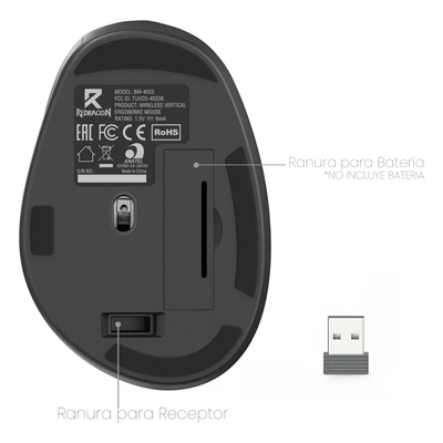 Mouse inalámbrico Redragon BM4033 Negro - Bestmart