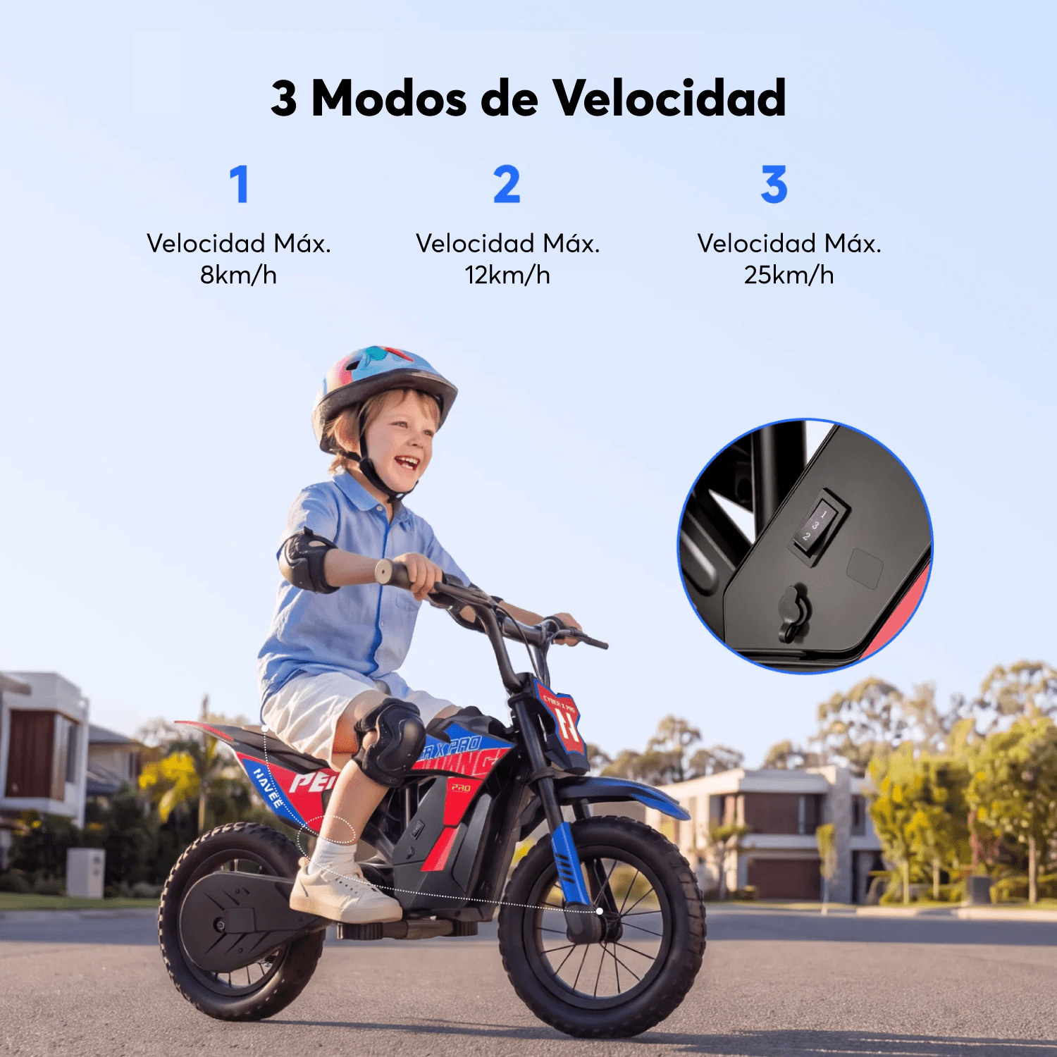 Navee Moto de Cross Eléctrica Infantil Cyber X Pro 8-11 Años Máx 25km/h Autonomía 14.5km 350W Neumáticos 8" Cross Suspensión Trasera Chasis Acero Negro - Bestmart