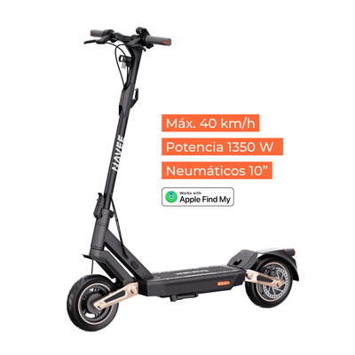 Navee Scooter Eléctrico ST3 Pro Plegable Autonomía 75km Máx 40km/h Neumáticos 10" 1350W Suspensión Doble TCS Negro - Bestmart