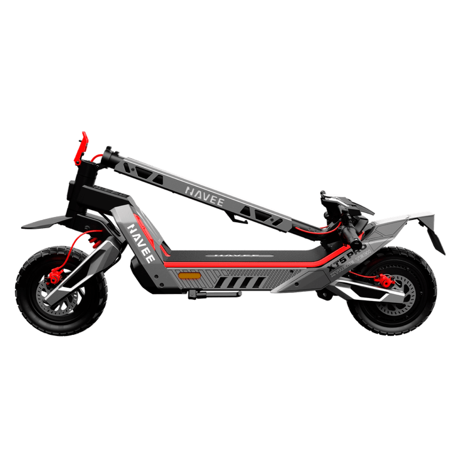 Navee Scooter Eléctrico XT5 Pro Todoterreno Plegable Autonomía 75km Máx 50km/h Neumáticos 12" 2200W Triple Freno Suspensión Doble IPX6 Negro - Bestmart