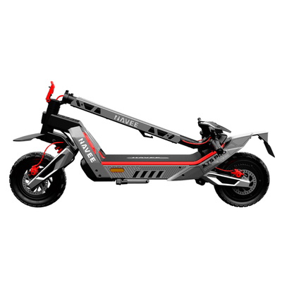 Navee Scooter Eléctrico XT5 Pro Todoterreno Plegable Autonomía 75km Máx 50km/h Neumáticos 12" 2200W Triple Freno Suspensión Doble IPX6 Negro - Bestmart