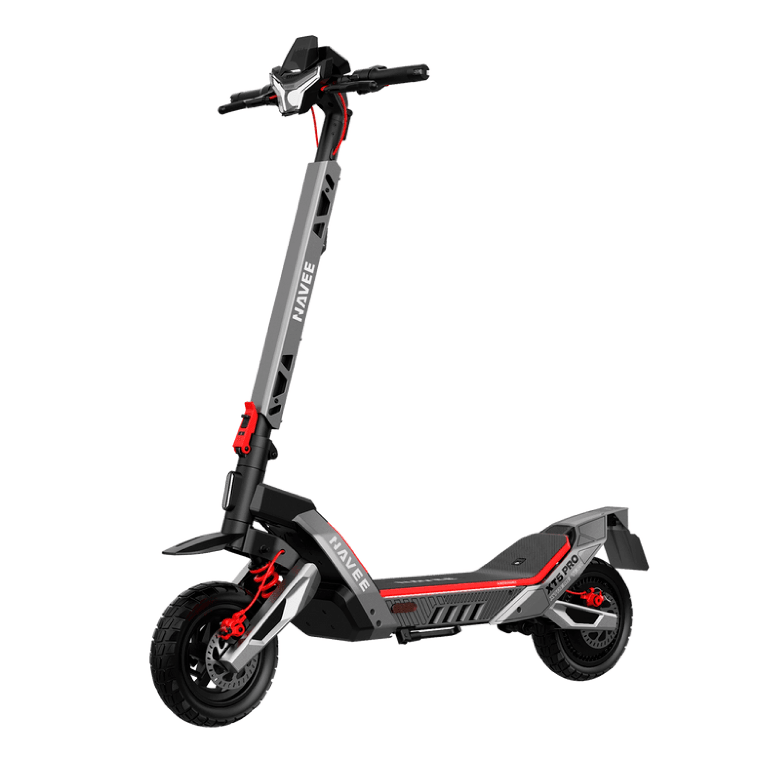 Navee Scooter Eléctrico XT5 Pro Todoterreno Plegable Autonomía 75km Máx 50km/h Neumáticos 12" 2200W Triple Freno Suspensión Doble IPX6 Negro - Bestmart