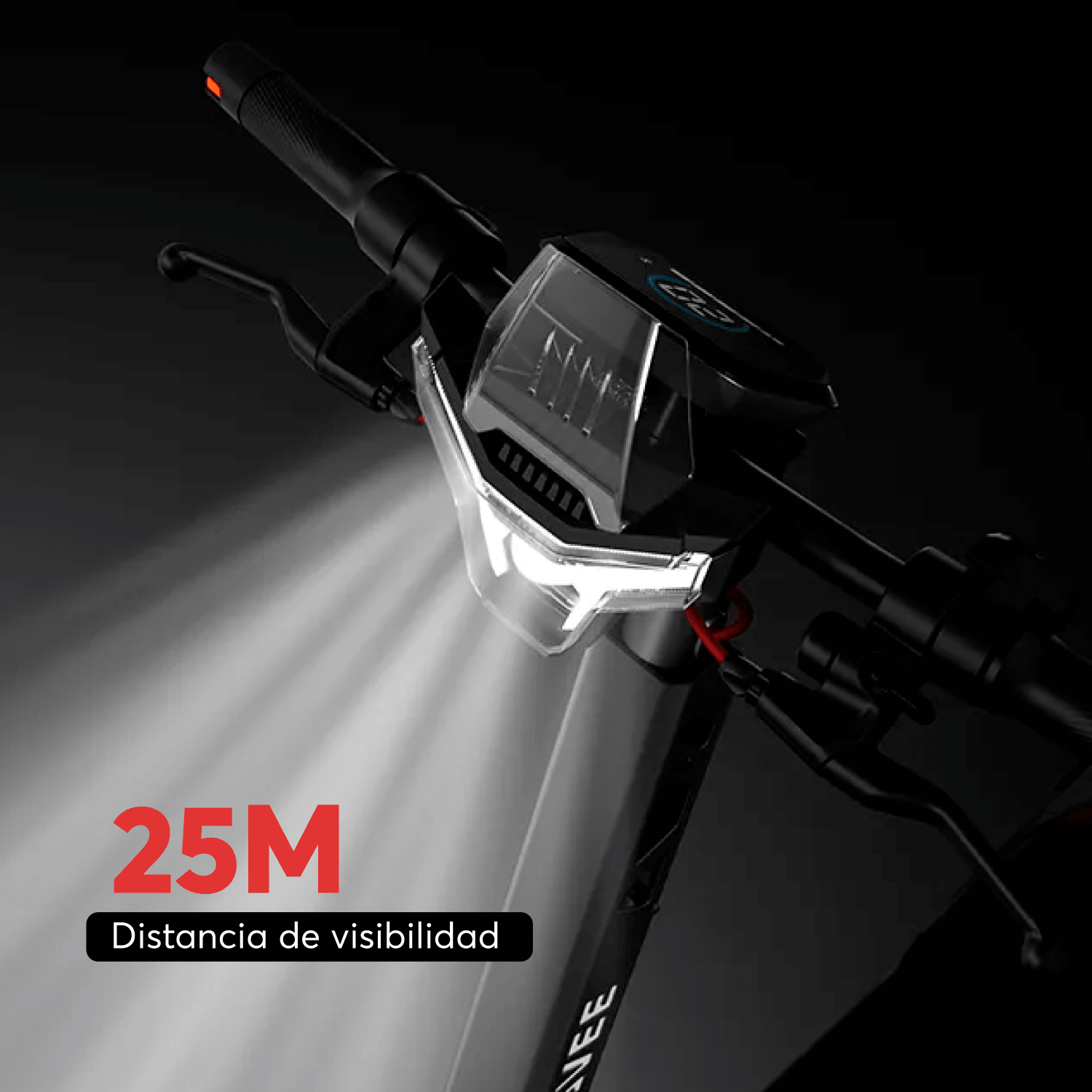 Navee Scooter Eléctrico XT5 Pro Todoterreno Plegable Autonomía 75km Máx 50km/h Neumáticos 12" 2200W Triple Freno Suspensión Doble IPX6 Negro - Bestmart