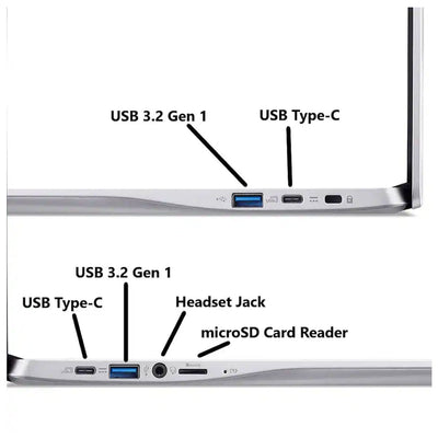 Notebook Acer Chromebook 315 15.6" FHD Intel Celeron N4500 4GB RAM 64GB eMMC Gris - Bestmart