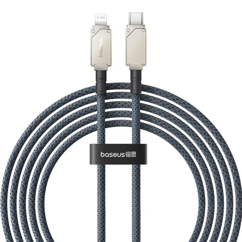 Pack 2 Cables de Carga Rápida Baseus Tipo C a Lightning 2m 20W - Blanco y Negro - Bestmart