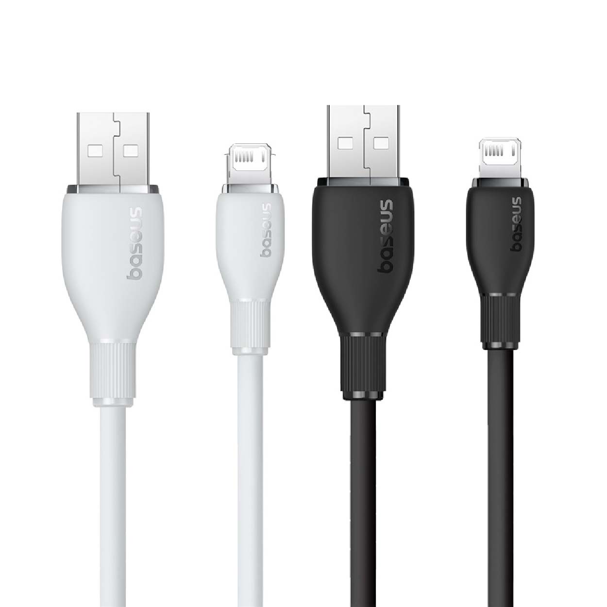 Pack cables de Carga Baseus USB a Lightning iPhone de 1,2 Metros - Blanco / Negro