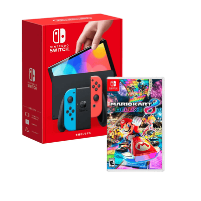 Pack Consola Nintendo Switch Oled Neon con juego Mario Kart 8 Deluxe - Bestmart