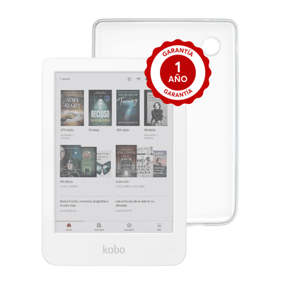 Pack ereader Kobo Clara Colour HD Blanco con Funda Transparente - Bestmart