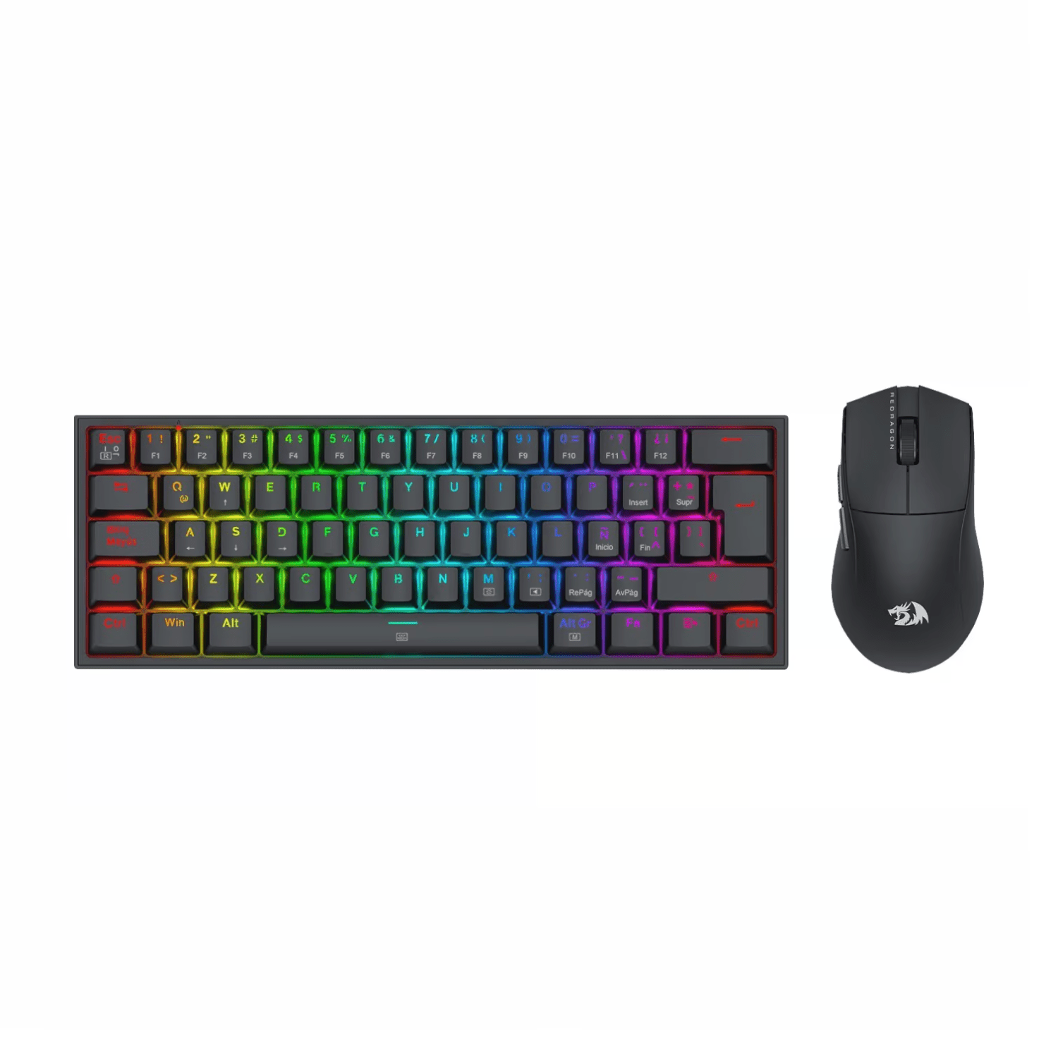 Pack Gamer Redragon S143: Teclado K617 RGB y Mouse King M724 Negro - Bestmart
