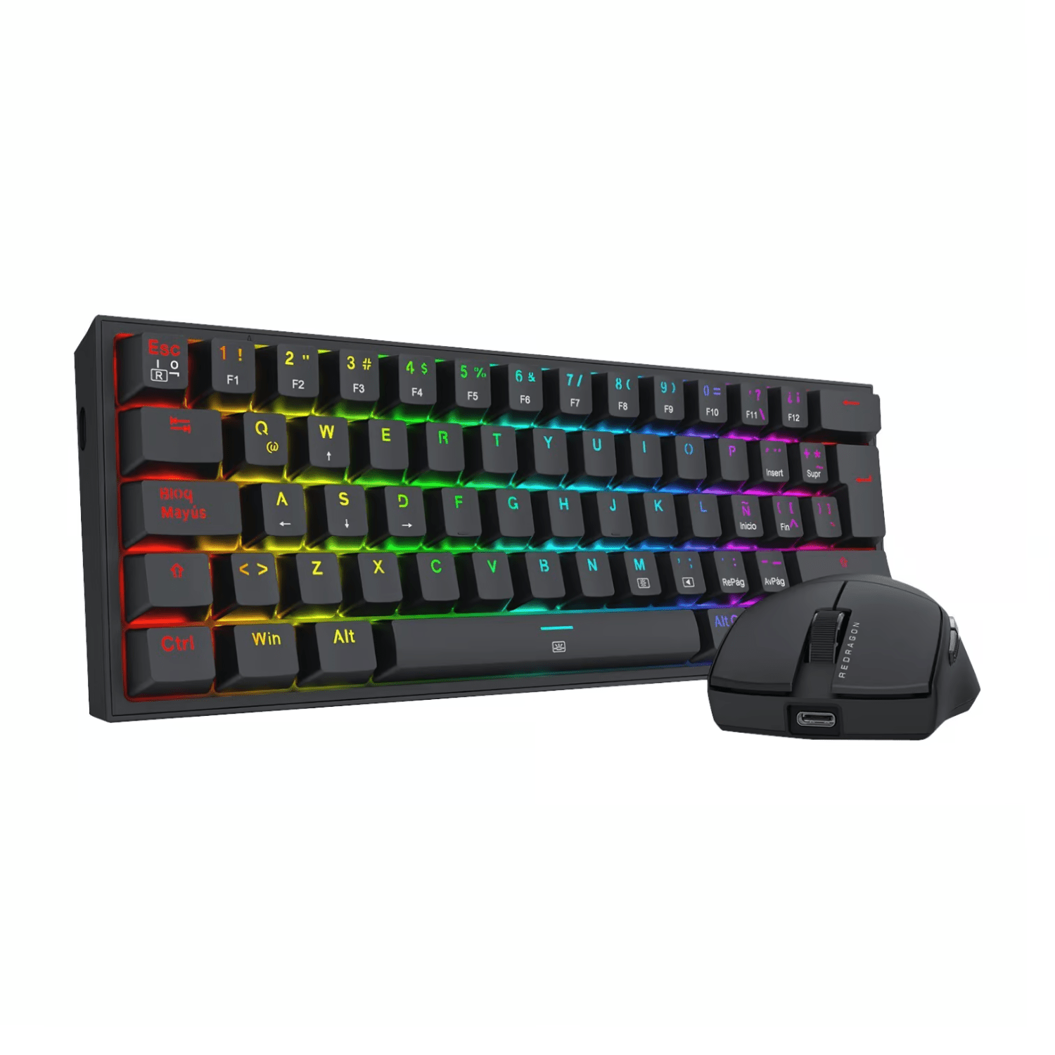 Pack Gamer Redragon S143: Teclado K617 RGB y Mouse King M724 Negro - Bestmart