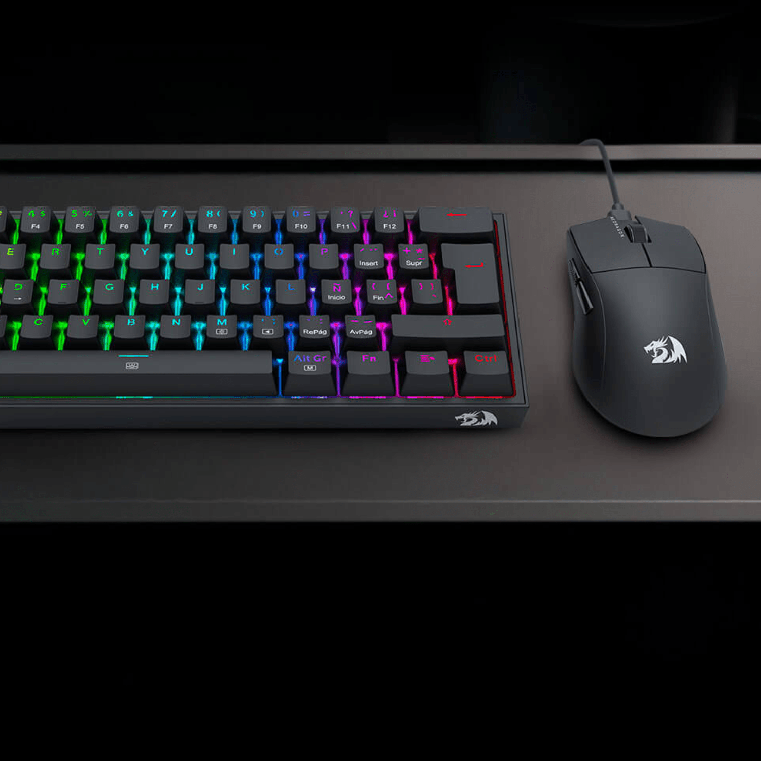 Pack Gamer Redragon S143: Teclado K617 RGB y Mouse King M724 Negro - Bestmart