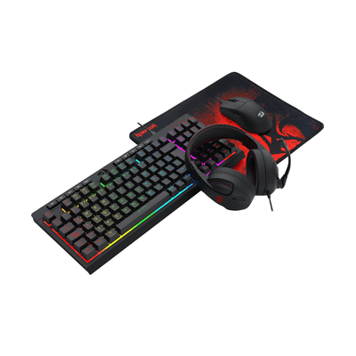 Pack Teclado Audífono Mouse y Mousepad Redragon S147 Negro - Bestmart