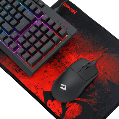 Pack Teclado Audífono Mouse y Mousepad Redragon S147 Negro - Bestmart