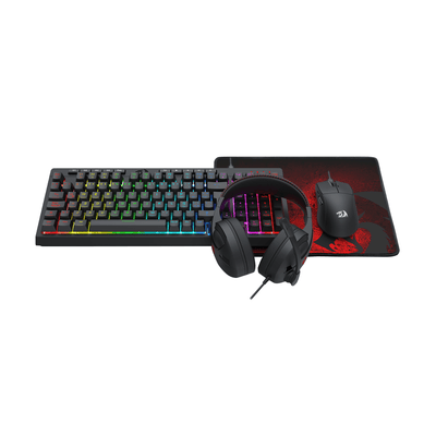 Pack Teclado Audífono Mouse y Mousepad Redragon S147 Negro - Bestmart