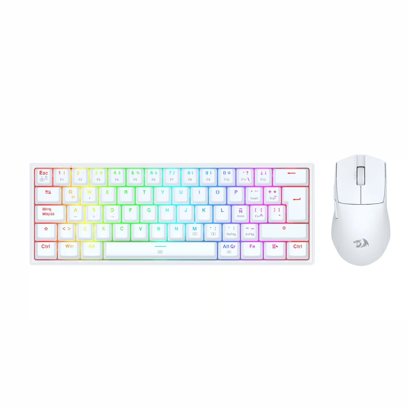 Pack Teclado K617 RGB y Mouse King M724 Redragon S143 Blanco