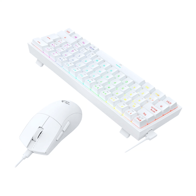 Pack Teclado K617 RGB y Mouse King M724 Redragon S143 Blanco - Bestmart