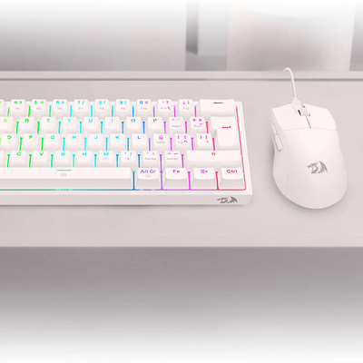 Pack Teclado K617 RGB y Mouse King M724 Redragon S143 Blanco - Bestmart