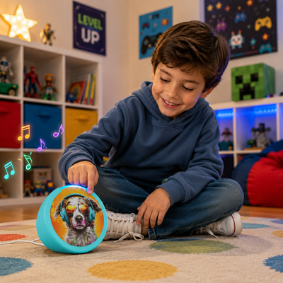 Parlante Inteligente Amazon Echo Pop Kids con Alexa Anthro Pup para Niños - Bestmart