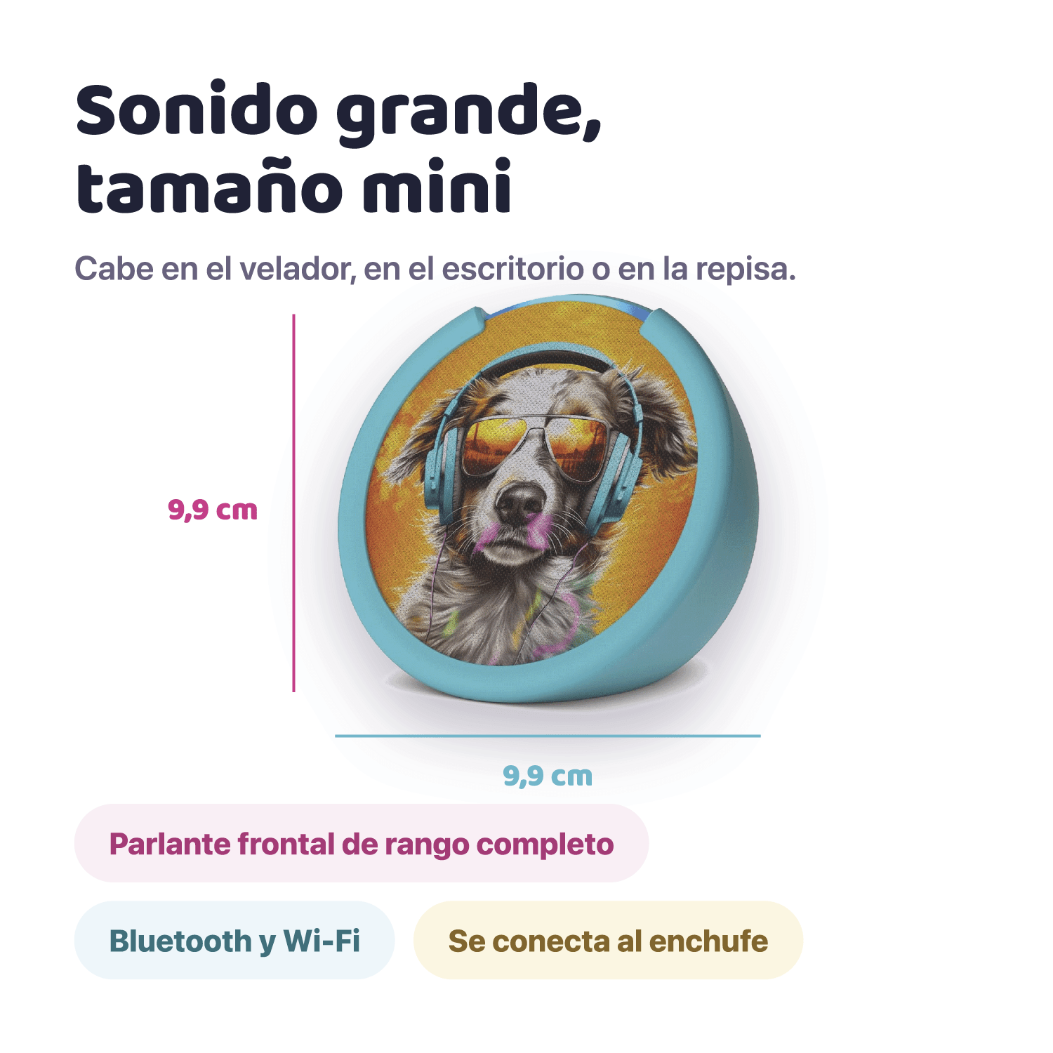 Parlante Inteligente Amazon Echo Pop Kids con Alexa Anthro Pup para Niños - Bestmart