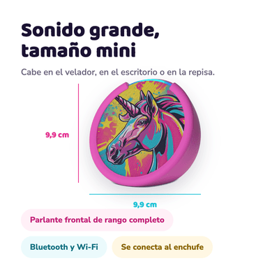 Parlante Inteligente Amazon Echo Pop Kids con Alexa Unicornio para Niños - Bestmart