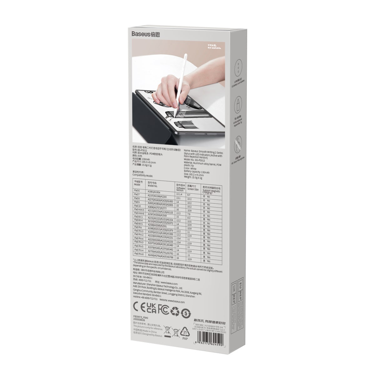 Pencil Baseus Smooth Writing 2 con indicadores LED compatible con iPad - Bestmart
