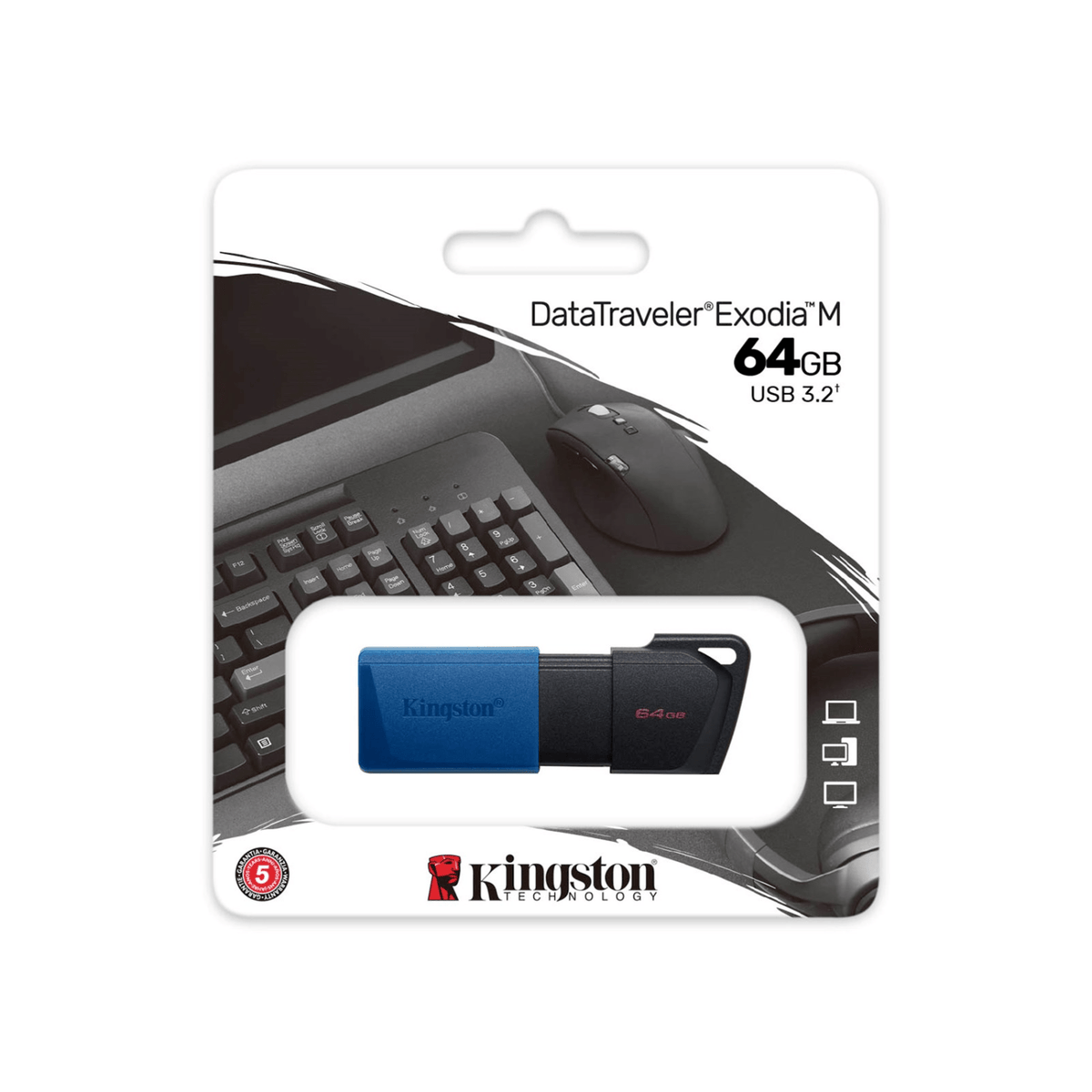 Pendrive Kingston 64GB DataTraveler Exodia USB 3.2 - Negro - Bestmart