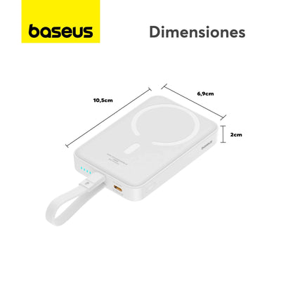 Power Bank Baseus Magnético Mini 10000mAh 20W MagSafe Edición Lightning Blanco (Open Box) - Bestmart