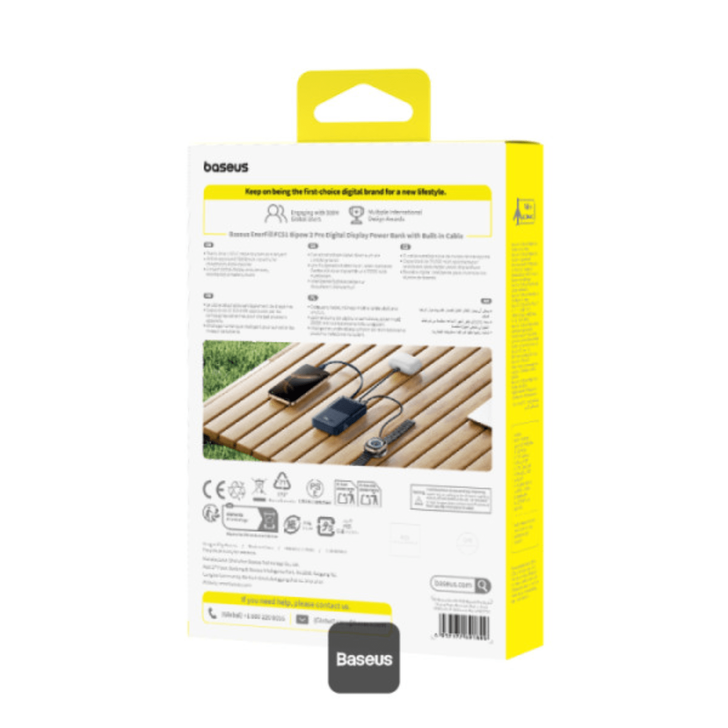 Powerbank Baseus EnerFill Bipow2 Pro 20000mAh USB - C Cable 22.5W Negro - Bestmart