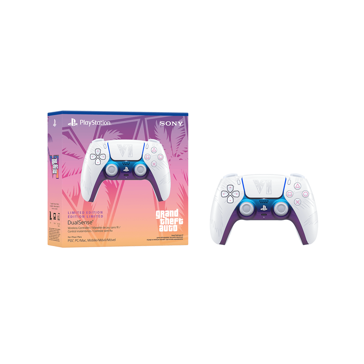 Preventa Control inalámbrico PS5 DualSense Grand Theft Auto VI Blanco Edición Limitada - Bestmart