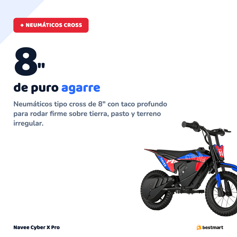 Preventa Moto de Cross Eléctrica Infantil Navee Cyber X Pro 350W Negro - Bestmart