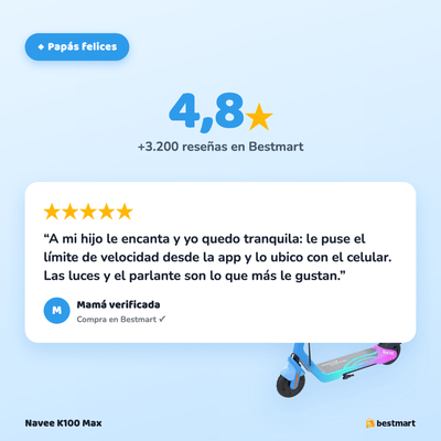 Preventa Scooter eléctrico infantil Navee K100 Max 260W Azul - Bestmart