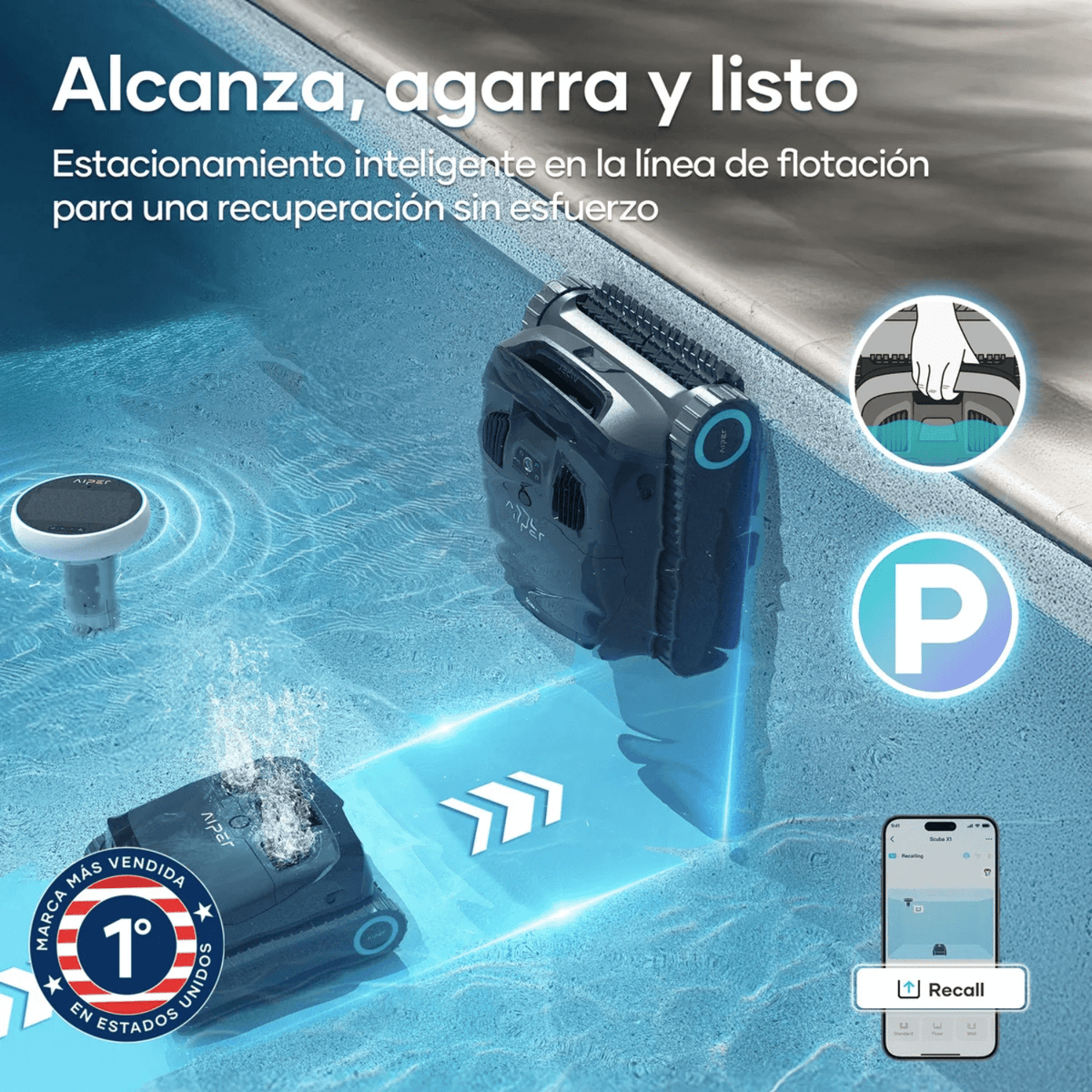 Robot Limpiafondo y Paredes de Piscina Automático - Aiper Scuba X1 - Bestmart