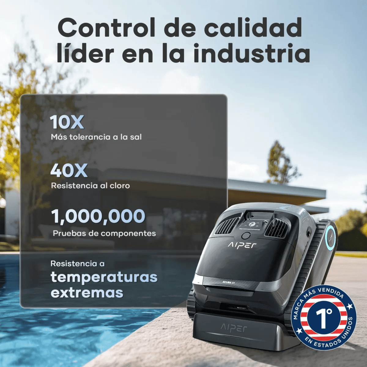 Robot Limpiafondo y Paredes de Piscina Automático - Aiper Scuba X1 - Bestmart