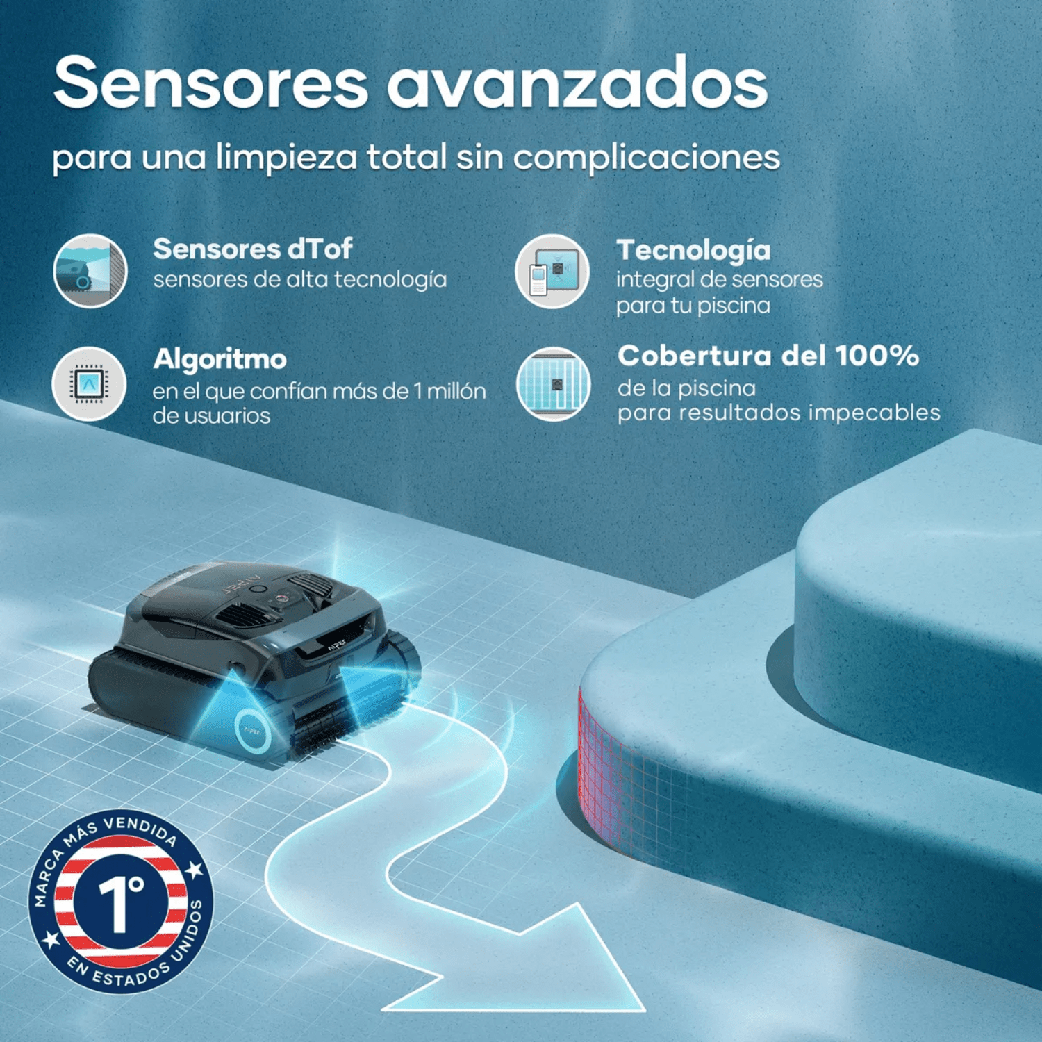 Robot Limpiafondo y Paredes de Piscina Automático - Aiper Scuba X1 - Bestmart