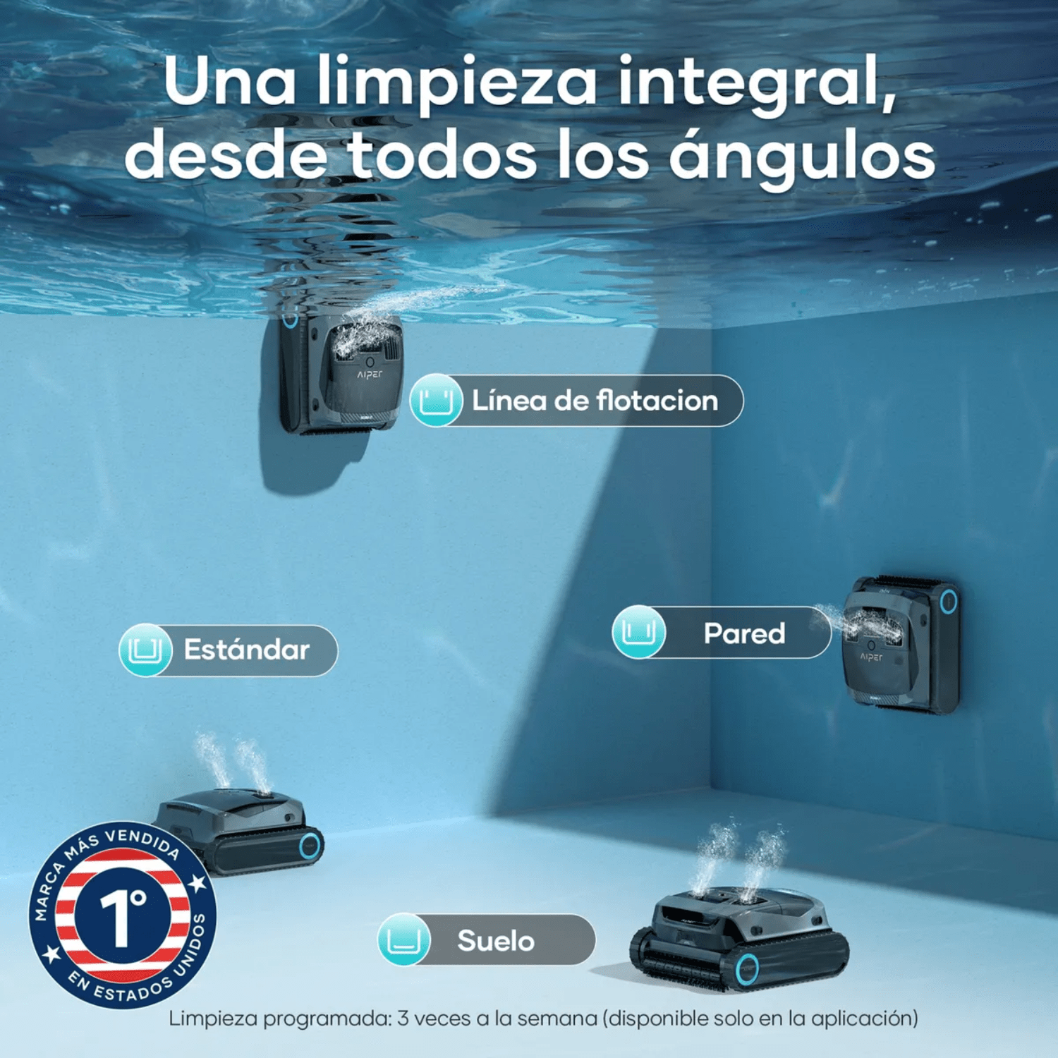 Robot Limpiafondo y Paredes de Piscina Automático - Aiper Scuba X1 - Bestmart