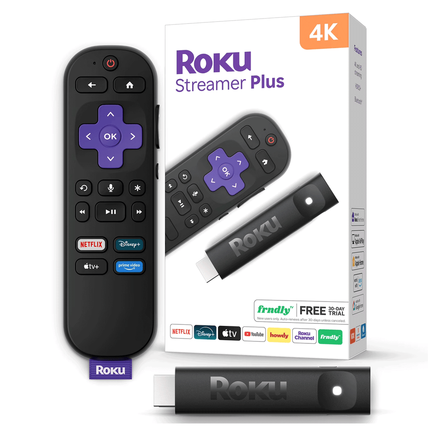 Roku Streamer Plus 4K HDR Control por Voz Streaming WiFi Negro - Bestmart