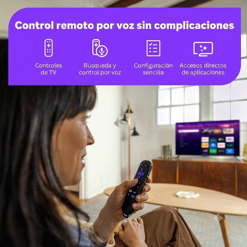 Roku Streamer Plus 4K HDR Control por Voz Streaming WiFi Negro - Bestmart