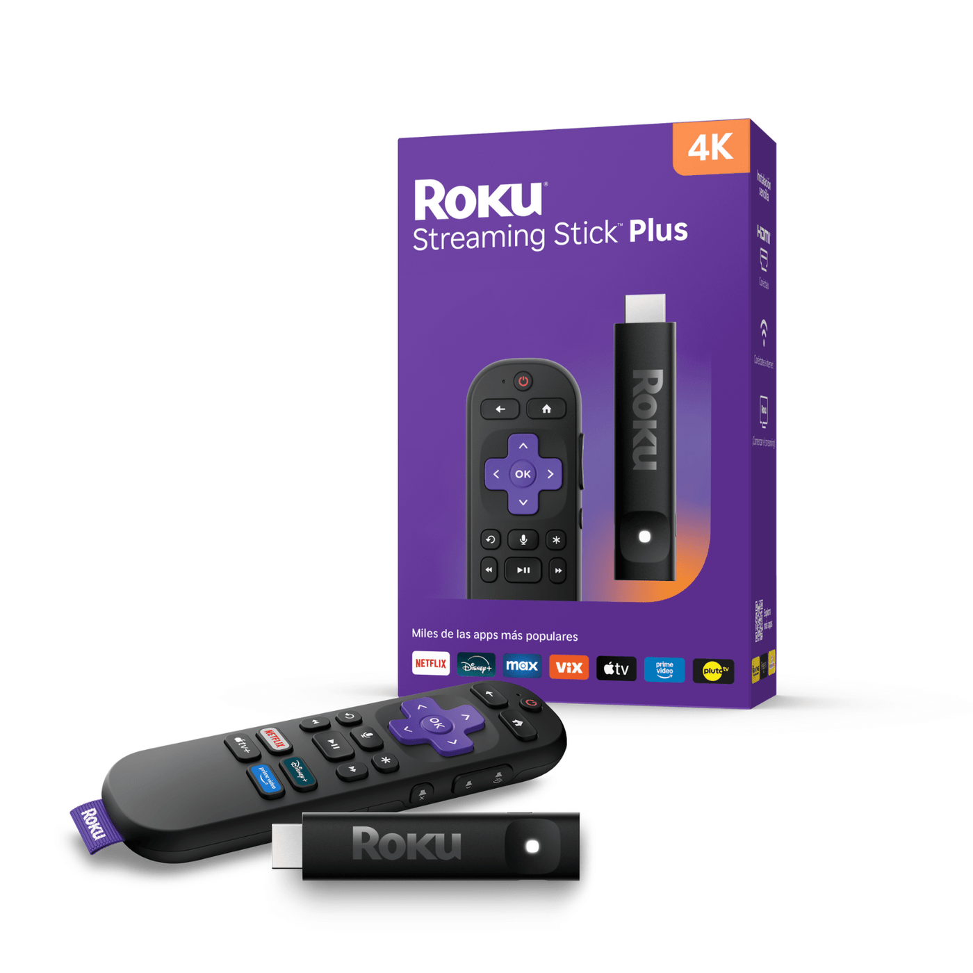 Roku Streaming Stick Plus 2025 4K HDR HDMI Control Remoto por Voz