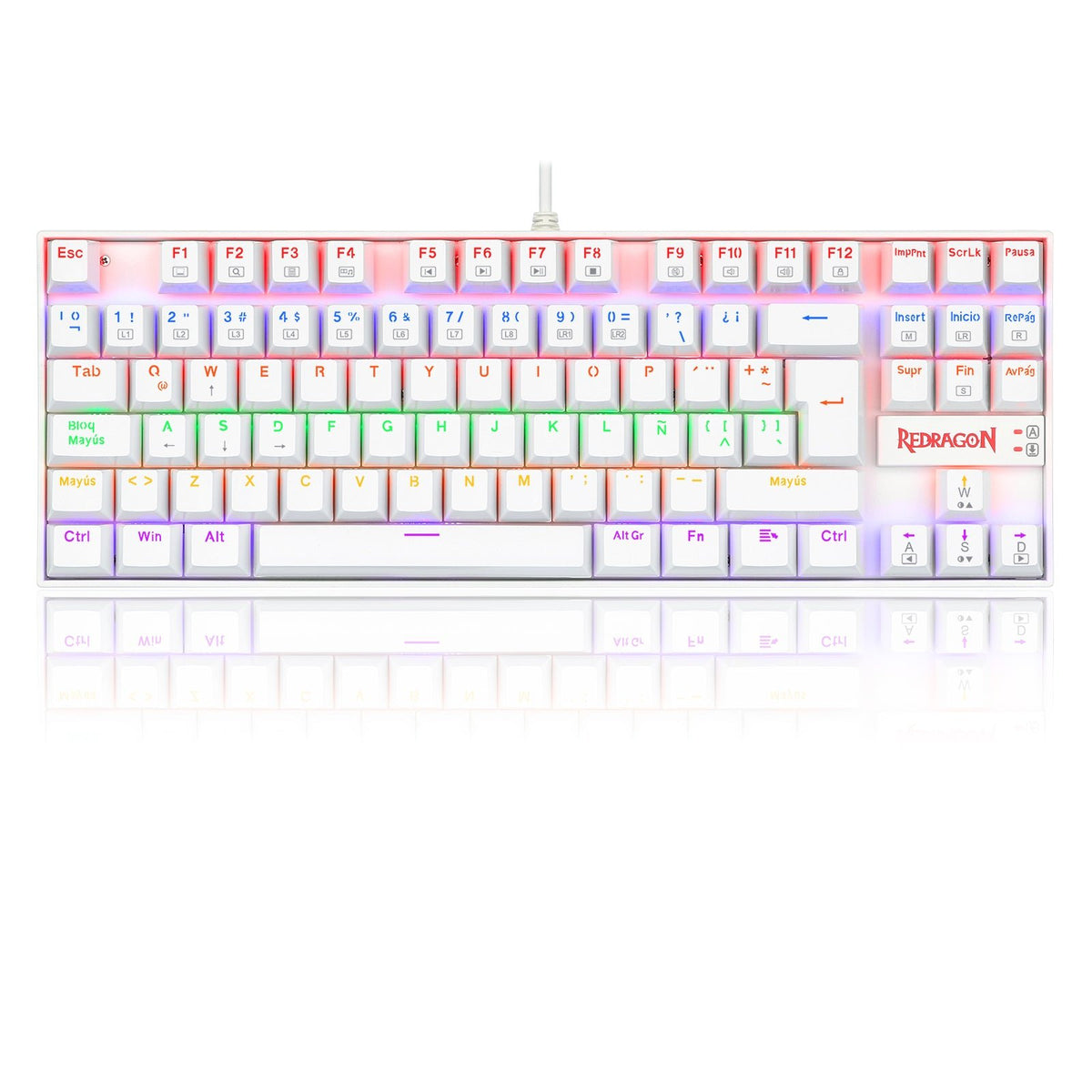 Teclado Gamer KUMARA 2 K552R - SP Rainbow Switch Red Blanco - Bestmart