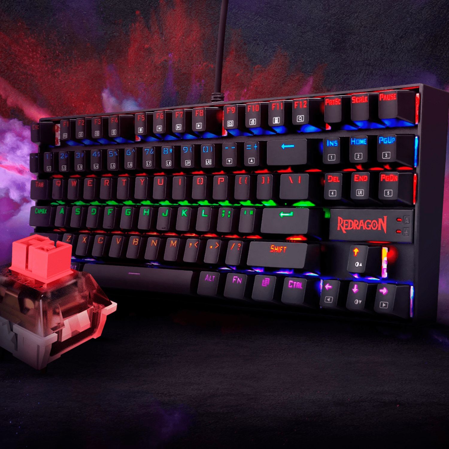 Teclado Gamer KUMARA 2 K552R - SP Rainbow Switch Red Negro - Bestmart Open Box