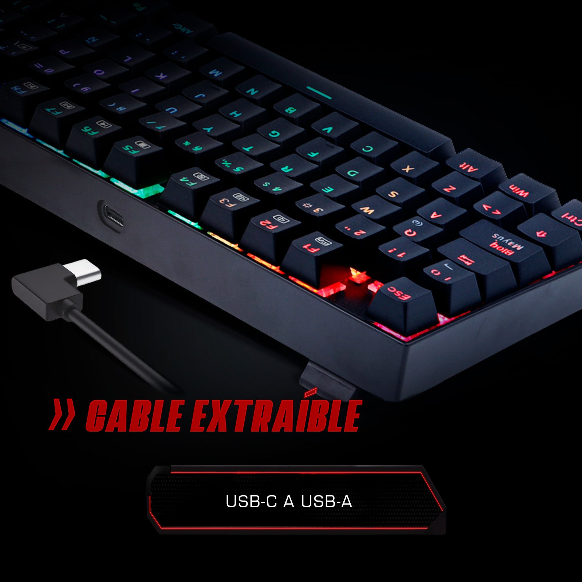 Teclado Gamer Mecánico con Switch Magnético Redragon Kumara K552RGB-M SP RGB - Bestmart