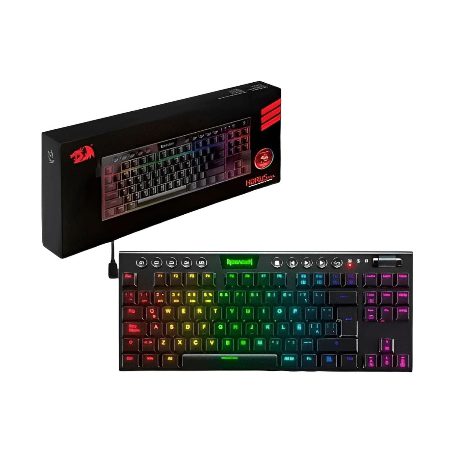 Teclado Gamer Redragon Cableado Horus TKL K622SP Switch Red RGB Negro - Bestmart