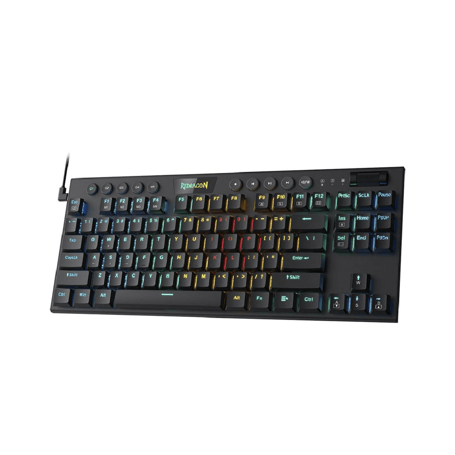 Teclado Gamer Redragon Cableado Horus TKL K622SP RGB Switch Red - Compacto 80% - Negro - Español Open Box