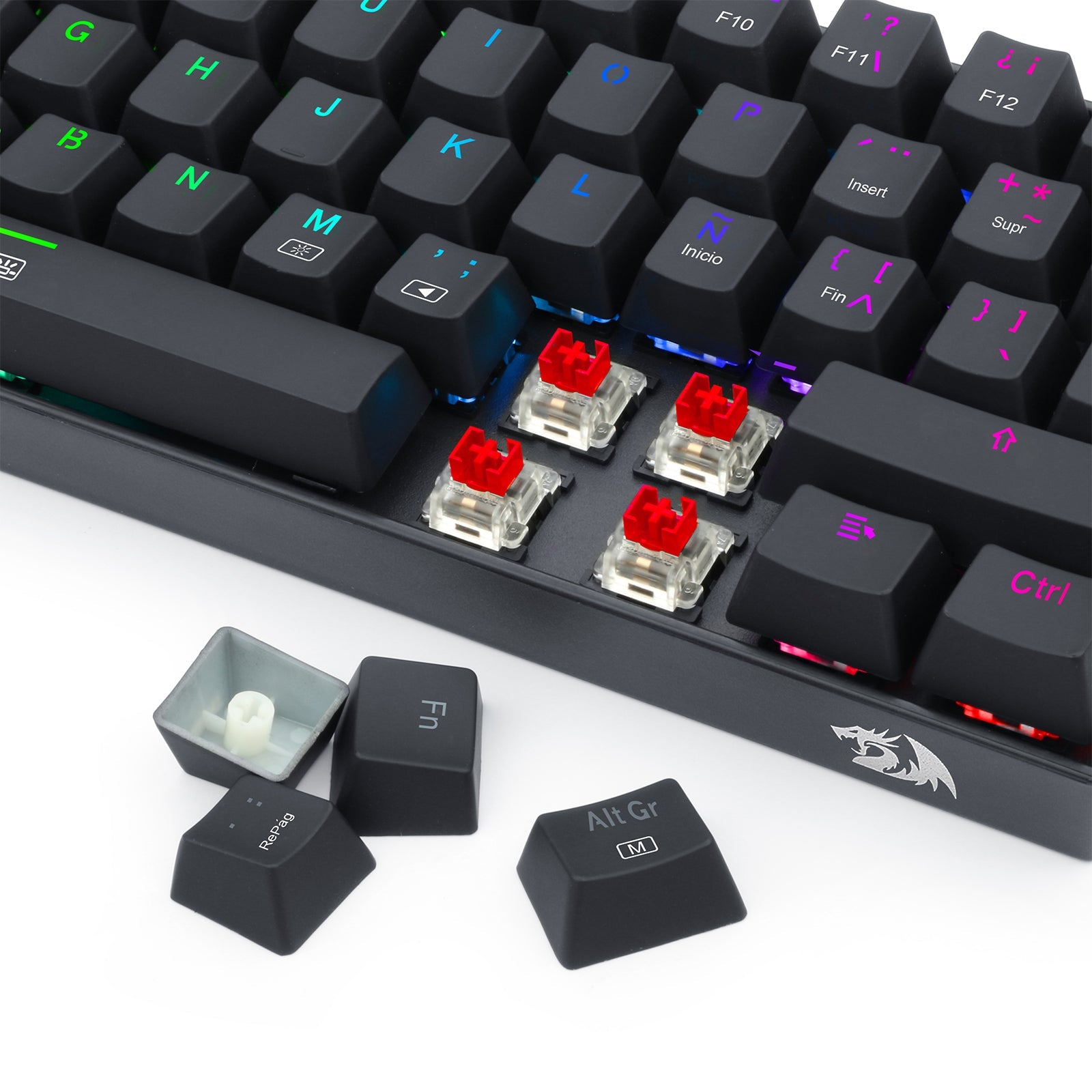 Teclado Gamer Redragon DRAGONBORN K630 RGB - SWITCH RED - Negro - Bestmart