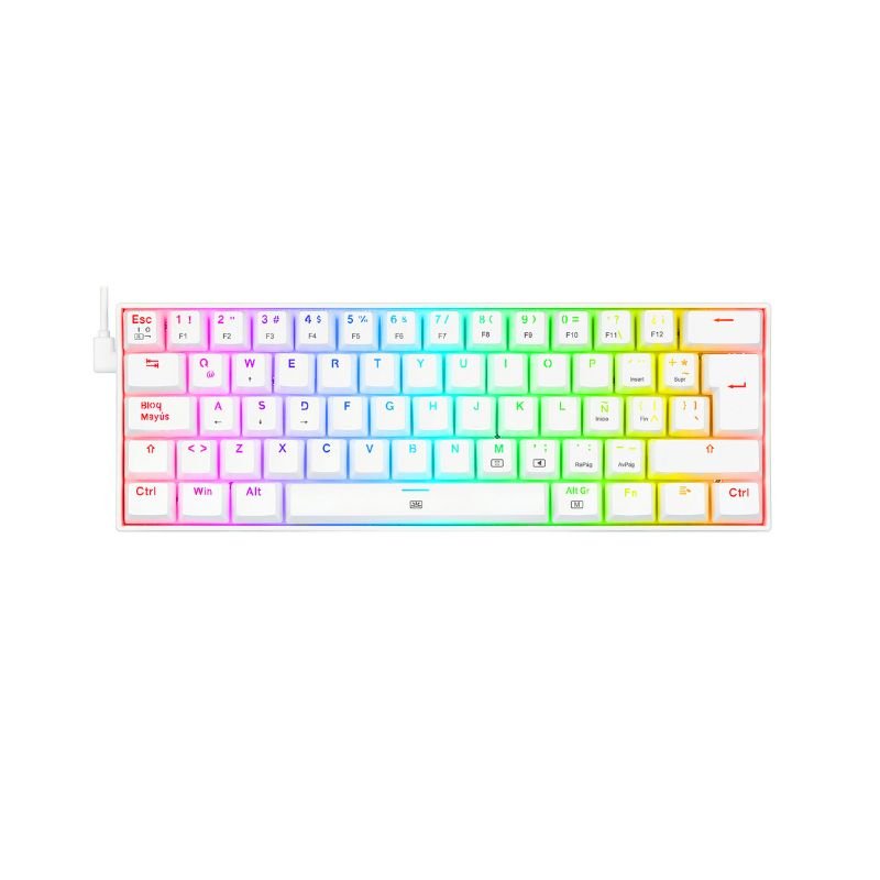 Teclado Gamer Redragon Dragonborn K630W - RGB - SP - Switch Red - Blanco - Bestmart