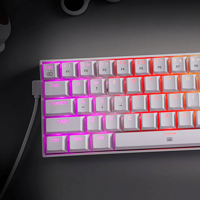 Teclado Gamer Redragon Dragonborn K630W - RGB - SP - Switch Red - Blanco - Bestmart