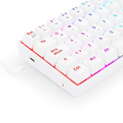 Teclado Gamer Redragon Dragonborn K630W - RGB - SP - Switch Red - Blanco - Bestmart