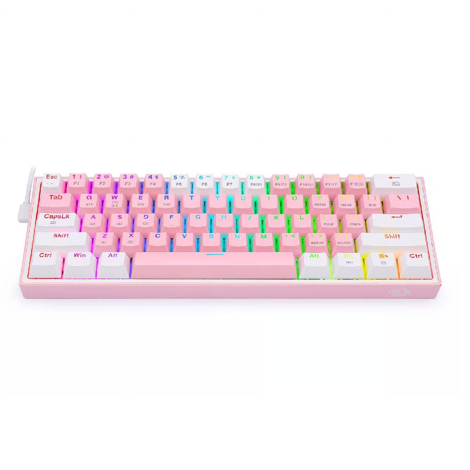 Teclado Gamer Redragon Fizz K617 RGB Mecánico Switch Red Rosado con Blanco - Bestmart