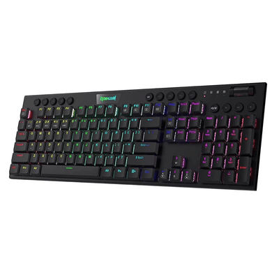 Teclado Gamer Redragon Horus K618W - RGB - SP Full Size WiFi negro - Bestmart